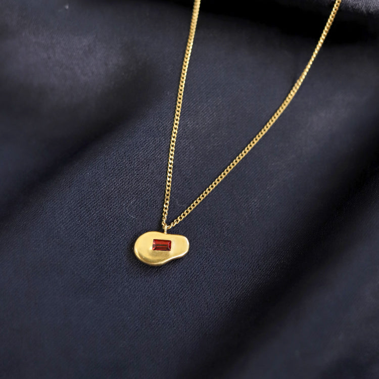 【Recall coming soon…】float necklace GD (Garnet)